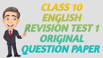 10th English - 1st Revision Test 2022-23 - Original Question Paper | Chennai District