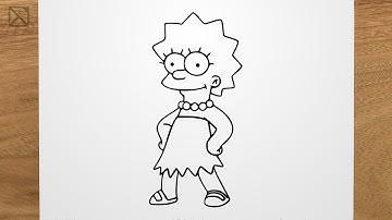 How to draw LISA SIMPSON step by step, EASY