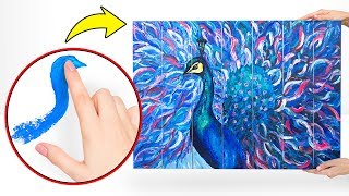 ¿Cómo pintar un magnífico pavo real sin pinceles? Un tutorial asombroso!