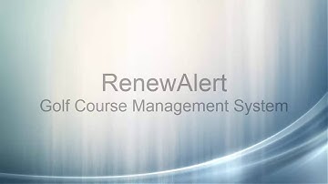 RenewAlert Golf Course Management System