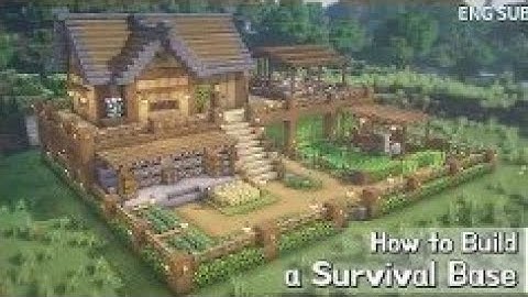 Minecraft: How To Build a Survival Base Tutorial (Building Tutorial) (#14) | 마인크래프트 야생 건축, 인테리어
