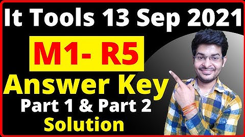 It Tools M1R5 Answer Key September 2021 || M1-R5 September Answer Key