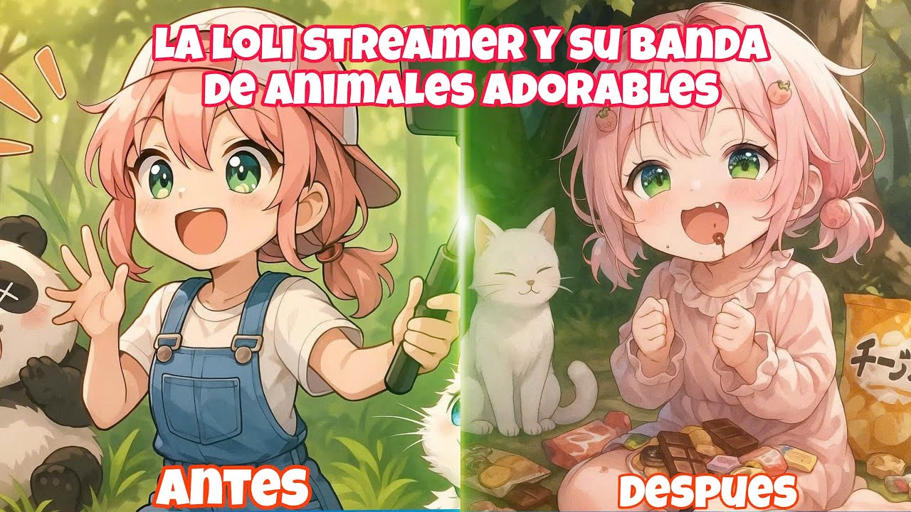 Una niña loli transmite con bestias peludas para ganar dinero y comprar pescado seco