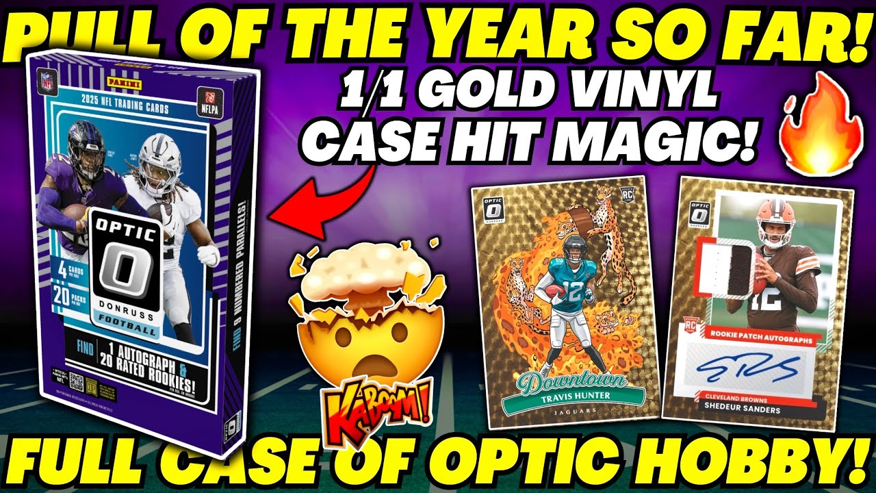 *UNREAL 1/1 Gold Vinyl Case Hit!🤯 2025 FULL CASE Optic Football Hobby Box Review!🏈
