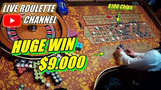 🔴 LIVE ROULETTE |🚨 HUGE WIN 💲9.000 In Las Vegas Casino 🎰 $100 Chips Inside Session ✅ 2024-04-14