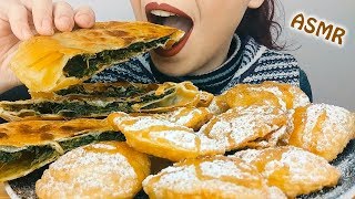 ASMR eating: Fried Sweet Cheese & Fennel Pies | Whispering in Greek