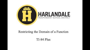 Restrict the Domain on a TI-84 Graphing Calculator