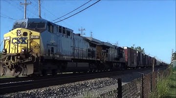 CSX Q363 With 2nd Car Original Chessie System High Cube Boxcar - Mentor Ohio June 2017