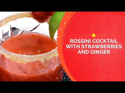 Rossini Cocktail with Strawberries and Ginger