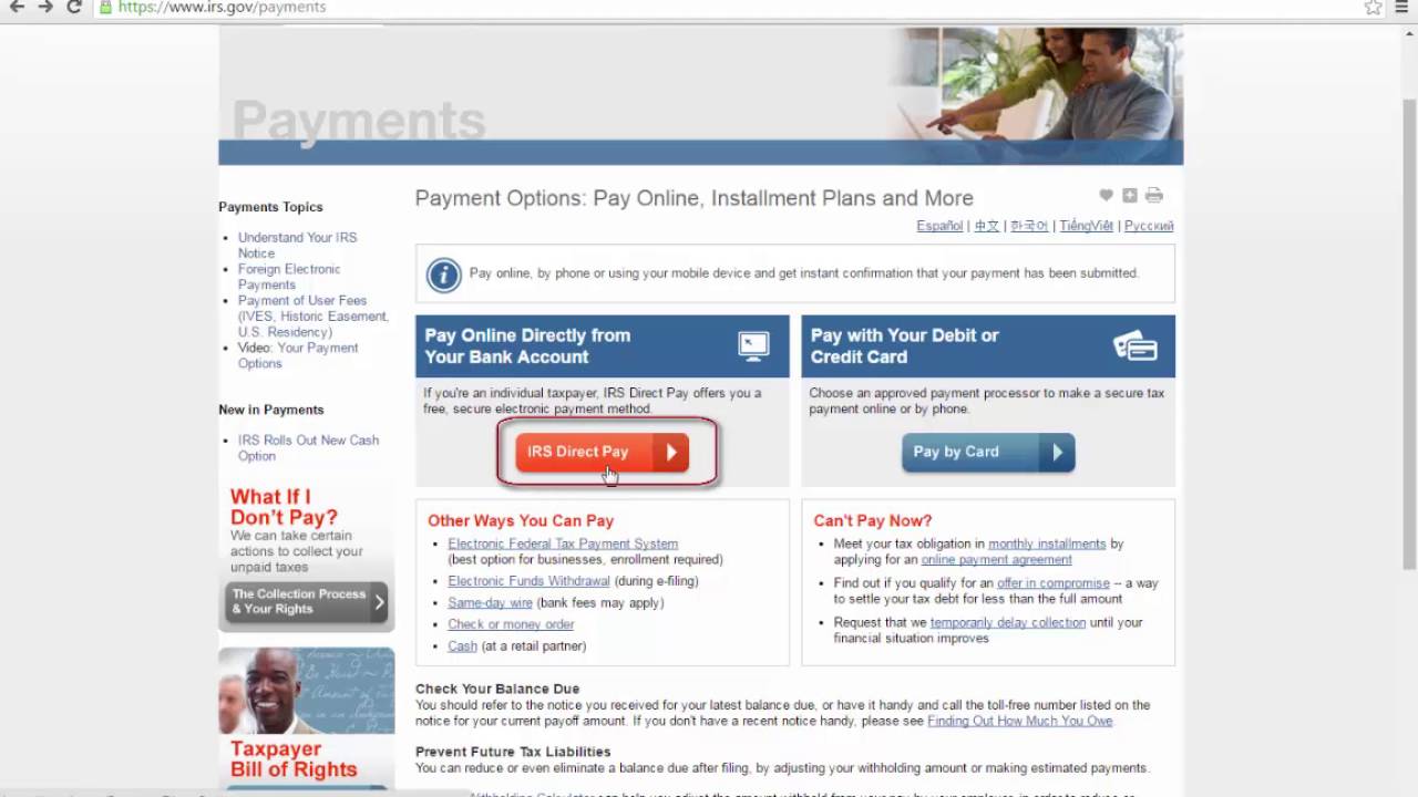 How to pay IRS Online