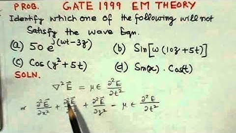 GATE ECE | EM Theory - Wave Equation Solution to GATE 1999 Problem - #3
