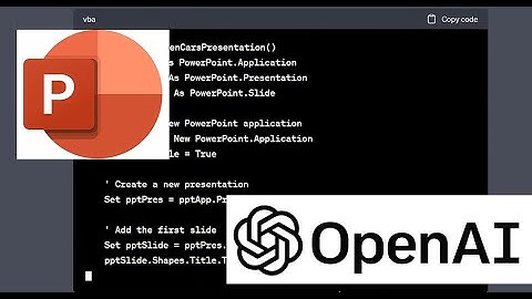 Create PowerPoint Presentations with ChatGPT using VBA code snippet.