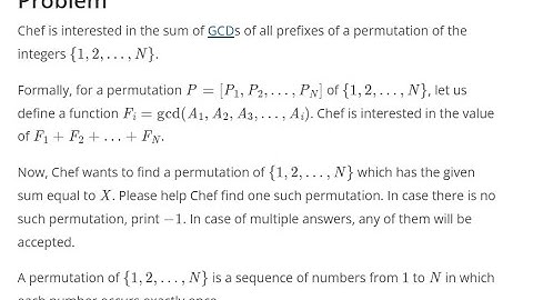 Permutation GCD-CodeChef-Code Solution-Starter 50-C++