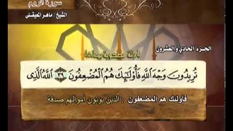 سورة الروم بصوت ماهر المعيقلي (مع معاني الكلمات)