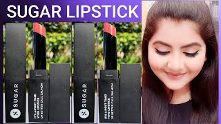 SUGAR Its A Pout Time Vivid Lipstick 09 Better Call Salmon lip Swatches | RARA |sugar lipstick |