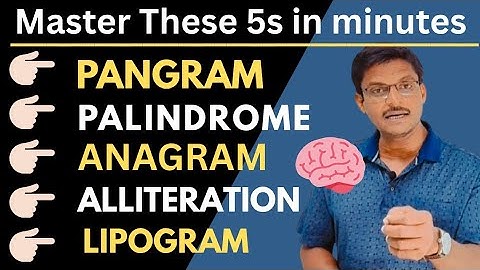 Palindrome // Pangram // Anagram // Lipogram // Alliteration # Word Wonders 