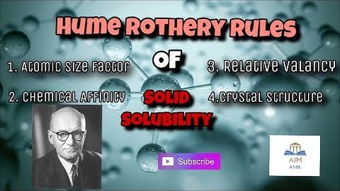 Hume Rothery Rules of Solid solubility.  ||Engineer