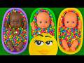 15 Minutes Satisfying with Full of 3 Rainbow BathTubs Candy with M&M's & Magic Slime Cutting Video 2