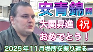 ㊗️安青錦関 大関昇進おめでとう❗️九州場所2025を振り返る【大相撲令和7年11月場所】AONISHIKI promoted to OZEKI!!  [NOV 2025]