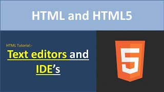 Text Editors for HTML|IDE's for HTML|HTML Tutorial for Beginners in Hindi