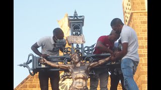 Christ en Croix rénové, à l'église de Sacré Coeur, Beau-Bassin