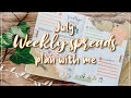 July 2021 Weekly Bullet Journal Spreads Plan With Me // Wildflowers and shiba inu theme