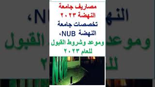 مصاريف جامعة النهضة2023 NUB  والتخصصات   ، وموعد وشروط القبول للعام 2023