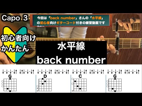 水平線/back number/ギター/コード/弾き語り/初心者向け/簡単