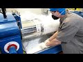 Milling a batch of White FDA compliant EPDM Rubber