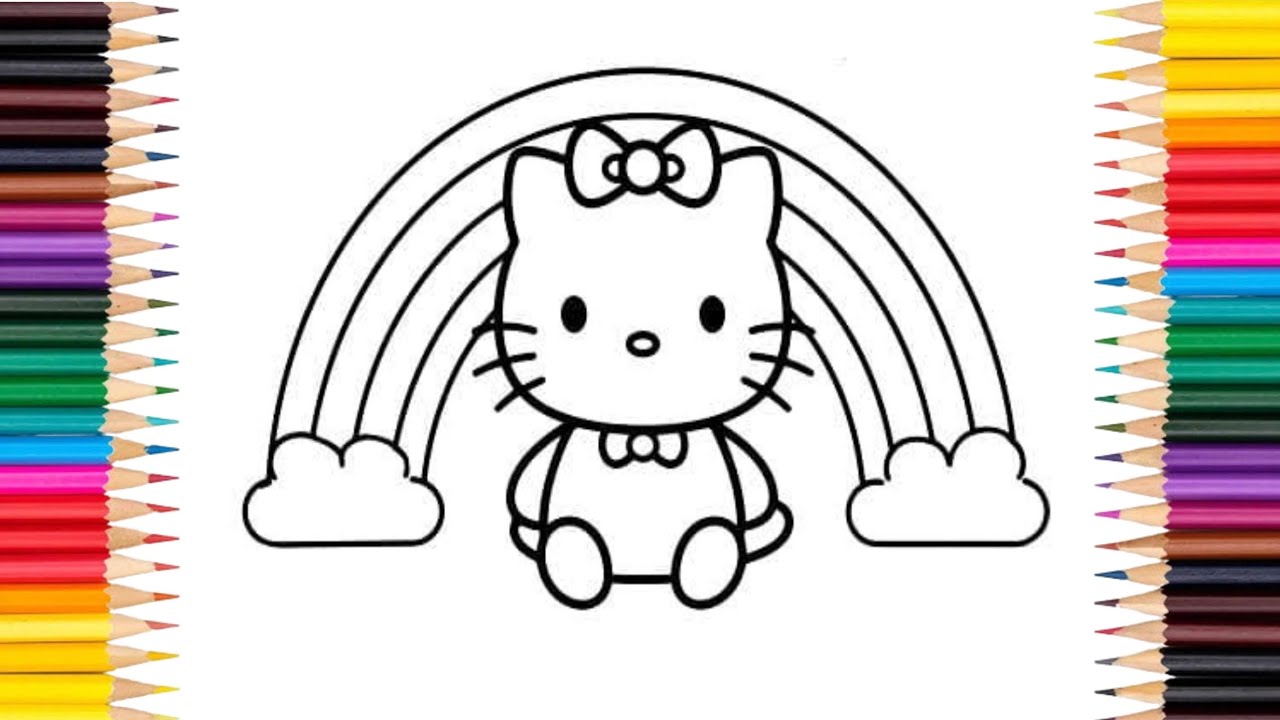 how to color rainbow and hellokitty 