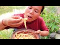 survival in the rainforest - woman cook 5 duck with  for dog - Eating delicious HD