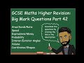 GCSE Maths Higher Revision: Big Mark Questions Part 42
