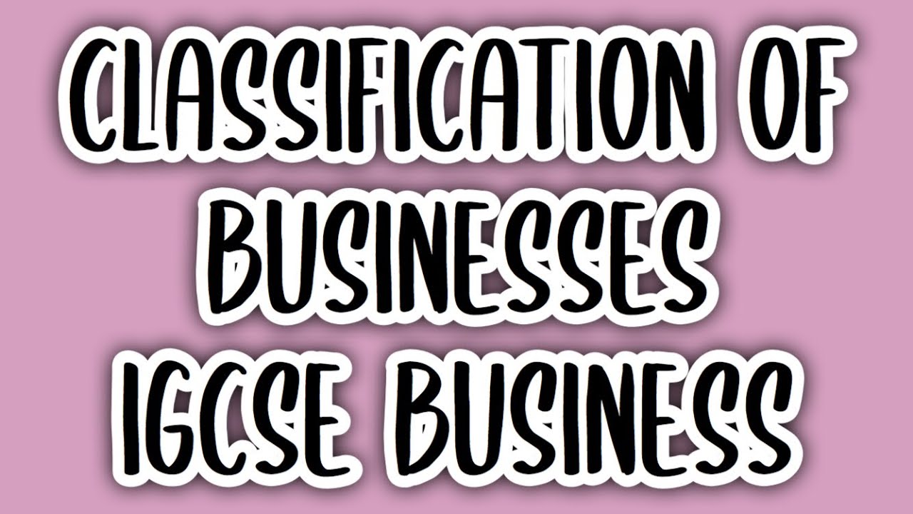 Classification of Businesses (2) IGCSE BUSINESS STUDIES (0450) YouTube