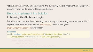 Simplifying Language Changes in Android with recreate Method