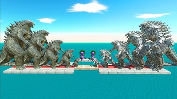 Growing Godzilla 2014 VS Growing MechaGodzilla in Epic Arena - Animal Revolt Battle Simulator