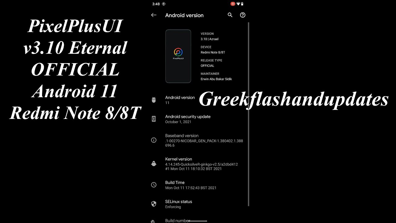 PixelPlusUI v3.10 Eternal OFFICIAL Android 11 Redmi Note 8/8T - YouTube