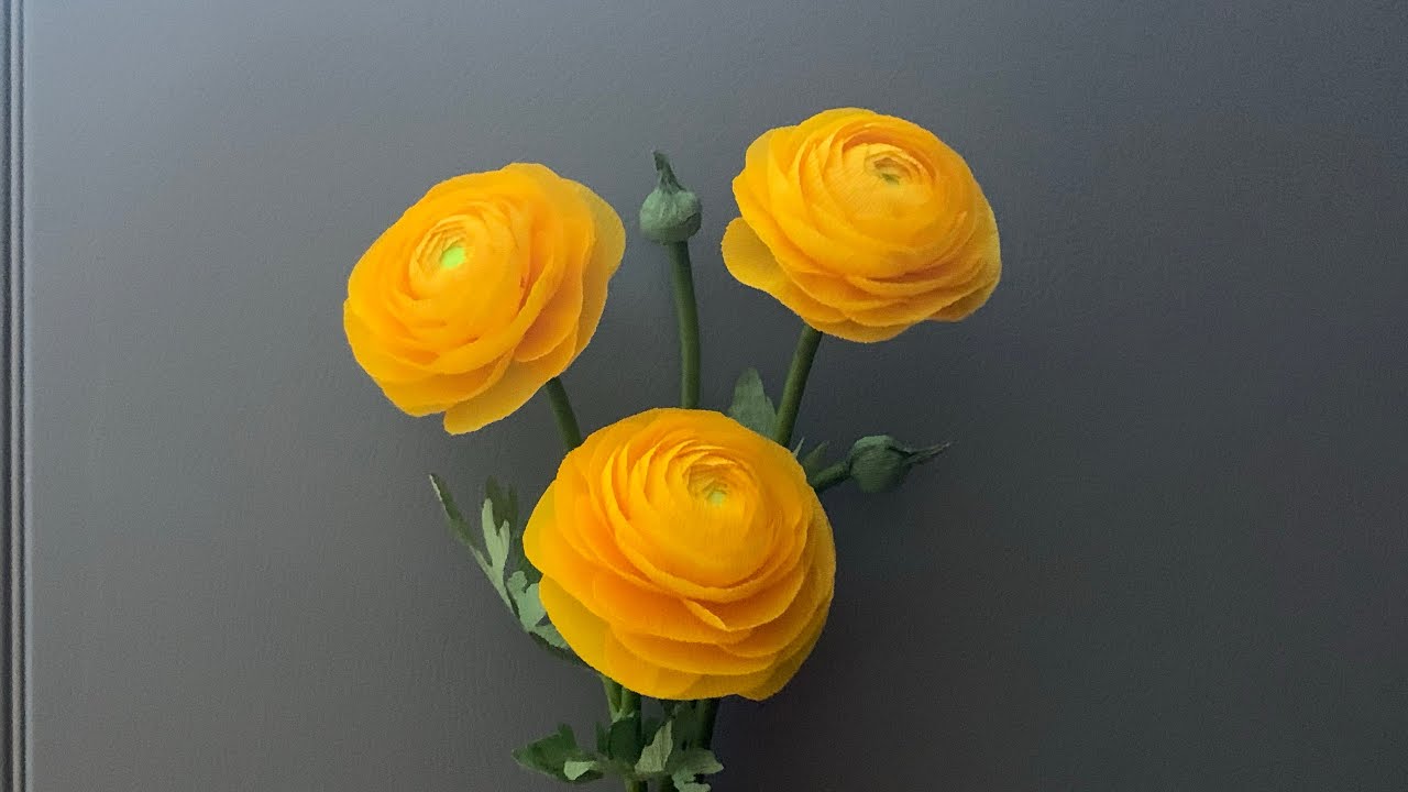 Bella’s Craft/ How to make Ranunculus by crepe pape/ Hướng dẫn làm hoa mao lương bằng giấy nhún