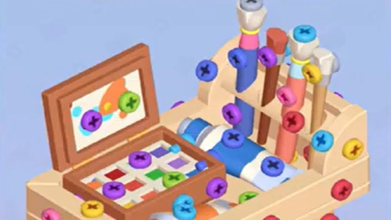 🎨 Art Supplies Screw Pin Puzzle - 3D Bolt Master Gameplay Level 8 - Screw Pin Puzzle Game