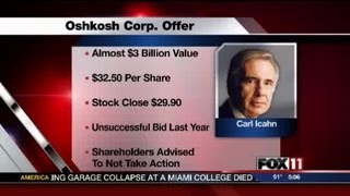 5PM THURS ICAHN OFFERS TO BUY OSHKOSH CORP