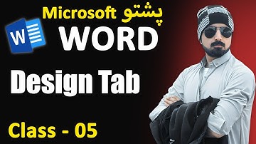 Microsoft Word Design Tab in Pashto | Themes, Fonts, Colors, Watermark & Page Borders