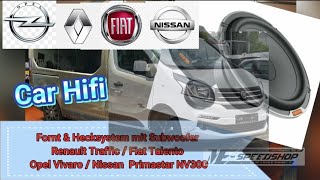 Car Hifi Sound System Front & Heck  Audison Subwoofer Fiat Talento Viano Traffic Primastar NV300
