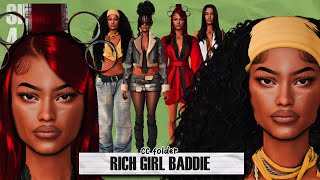 RICH GIRL BADDIE LOOKBOOK 💸 😍💅 + CC Folder | Sims 4 Urban Create a Sim
