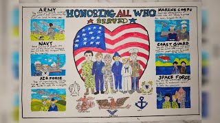 🇺🇸 Veterans Day Poster Design | Easy & Creative Art Idea to Honor Our Heroes