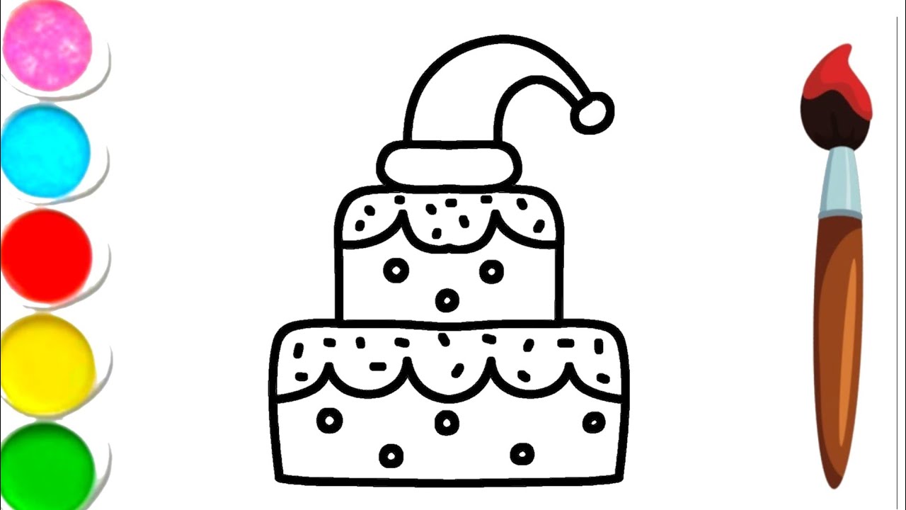 Рисунок торта на день рождения для детей | Рисунок торта на день рождения в форме | Простой рисунок