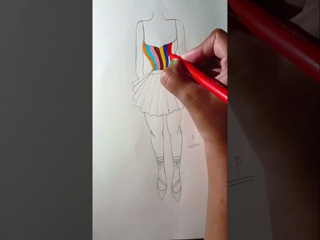 How to draw a beautiful girl dress design drawing ll pencil drawing ll Easy drawing