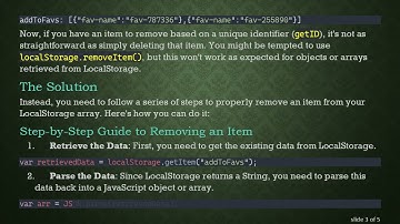 How to Remove an Item from LocalStorage Object Using JavaScript