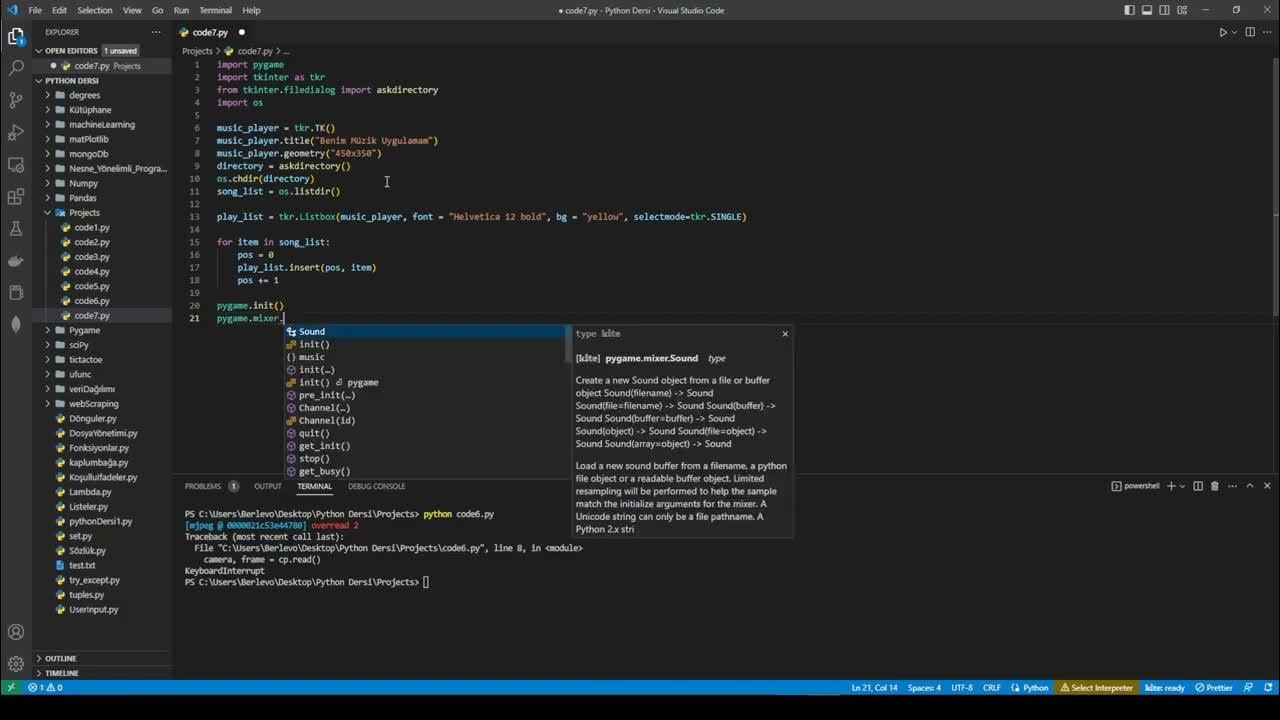 Python Dersleri - Python Projeler Part2 - YouTube
