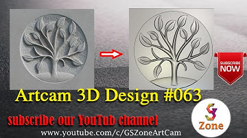 3D Tree Design | Artcam 3D Design #063 | By- GS Zone