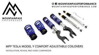 Review/Installation/Comparison  Mountain Pass Performance Comfort Adjustable Tesla Model Y Coilover