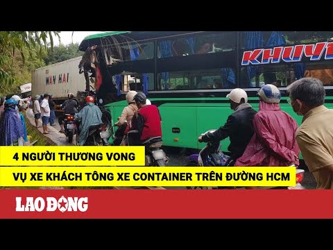 Video 4 người thương vong trong vụ xe khách tông trực diện... - youtube